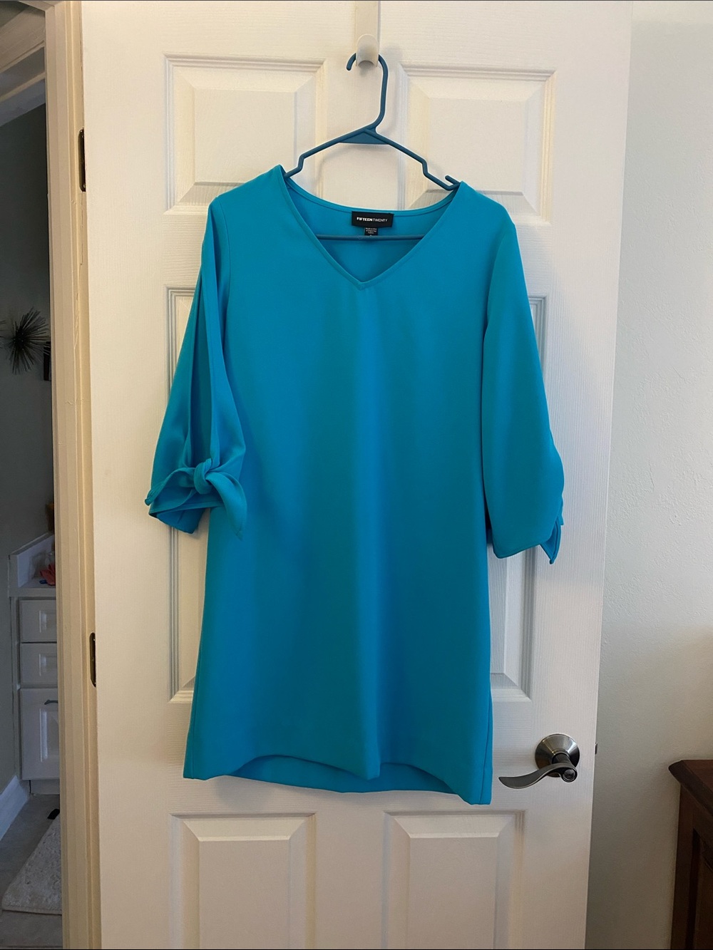Fifteen Twenty Vibrant Teal V-Neck Top